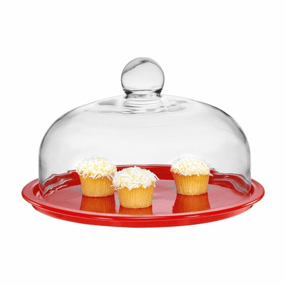 CHASSEUR Chasseur Cake Platter With Lid Red #19245 - happyinmart.com.au