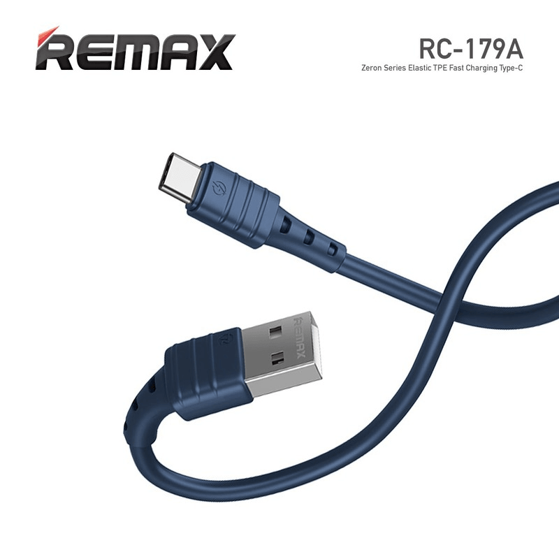 REMAX Remax Zeron Series Type C Elastic Tpe Fast Charging Data Cable Blue 