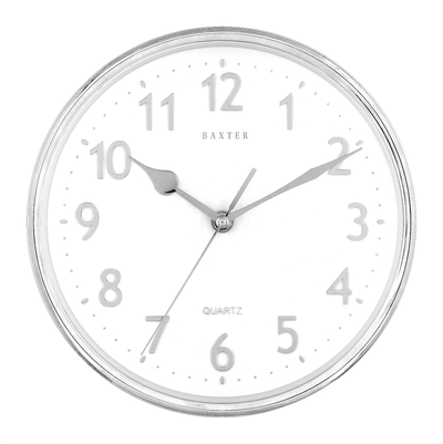 BAXTER Baxter Emory With Clock 3D Foil 25cm Silver #24660 - happyinmart.com.au