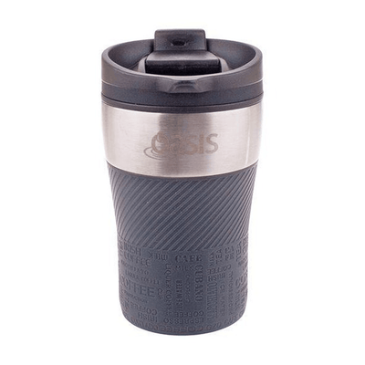 OASIS Oasis Cafe Stainless Steel Double Wall Insulated Travel Cup Charcoal Grey #8904CG - happyinmart.com.au