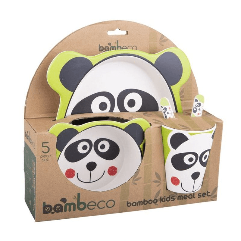 BAMBECO Bambeco Bamboo 5 Piece Kids Meal Set Panda 