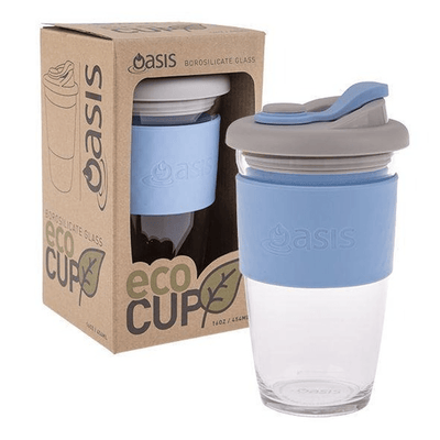 OASIS Oasis Borosilicate Glass Eco Cup Powder Blue #8996PB - happyinmart.com.au
