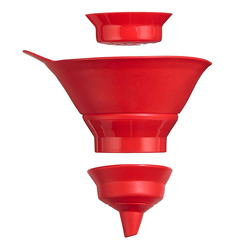 EDGE DESIGN Edge Design Collapsible Funnel Set Red 