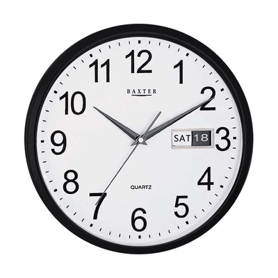 BAXTER Baxter Windsor With Clock Day And Date 32cm Black #24673 - happyinmart.com.au