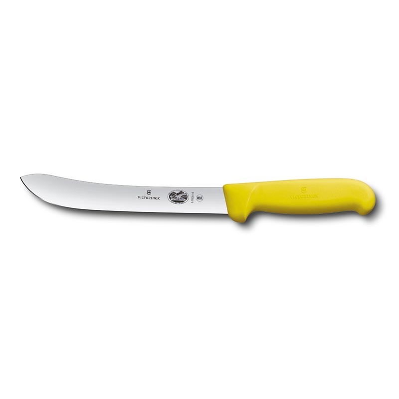 Victorinox Butchers Knife 18cm Heavy Stiff Blade Fibrox Yellow 