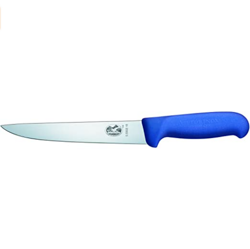 Victorinox Sticking Knife 18cm Straight Back Blade Fibrox Blue 