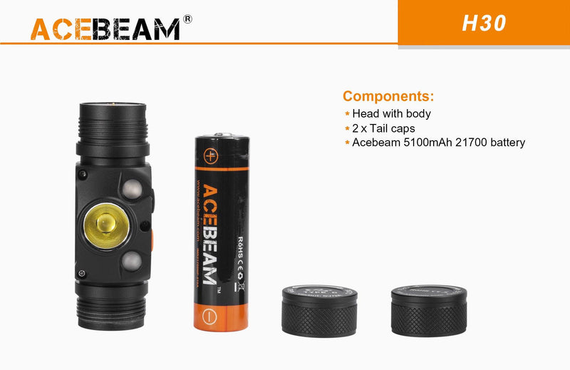 ACEBEAM Acebeam Usb-C Rechargeable 4000 Lumen Led Headlamp 