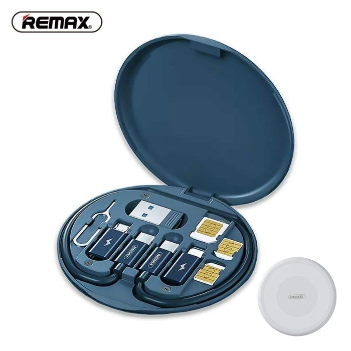 Remax Multifunctional 60W Fast Charging Data Cable 3 In 1 Usb Cable Set Storage Set Blue 