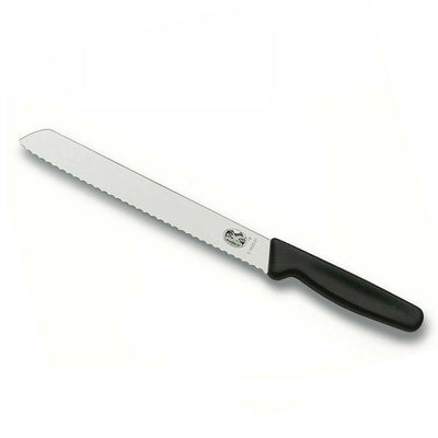 VICT PROF Bread Knife 21cm, Wavy Edge Blade, Nylon, Hang Sell - Black 5.1633.21B - happyinmart.com.au